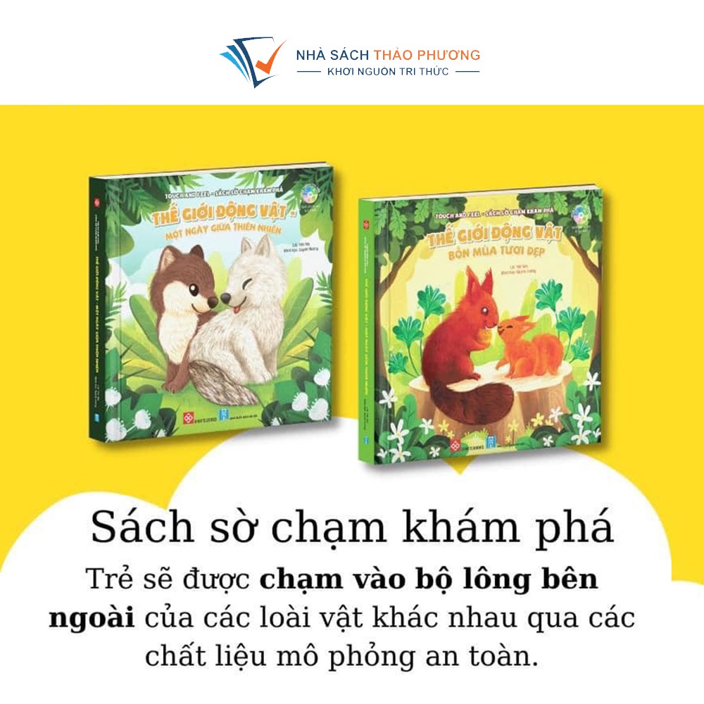 Sách - Sờ chạm khám phá Touch and Feel thế giới động vật song ngữ Việt Anh