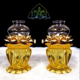 Đèn Thờ Thủy Tinh Thắp Dầu (Combo 2) (19 x 9 cm)