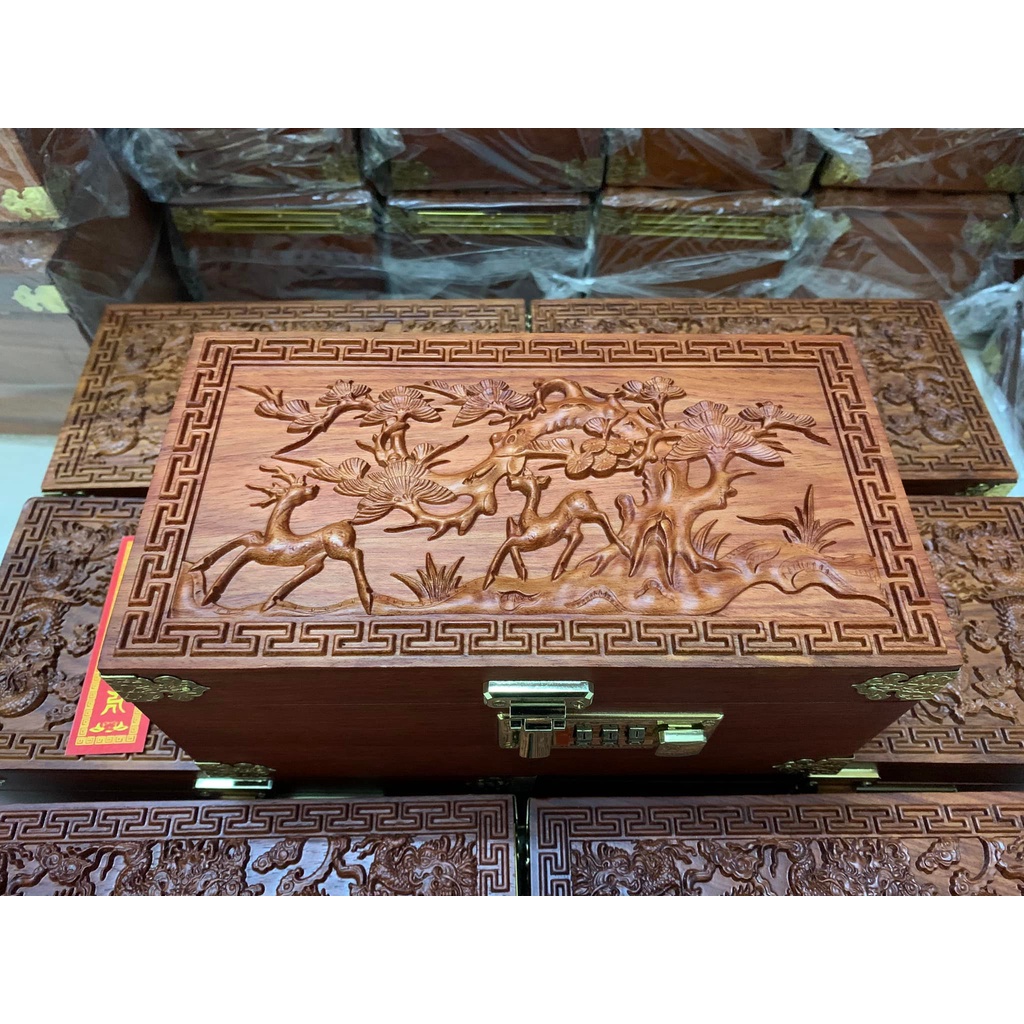 Hộp Đựng Tiên,Trang Sức,Con Dấu, Tài Liệu, Hầu Đồng Gỗ Hương - Bảo Hành 10 Năm