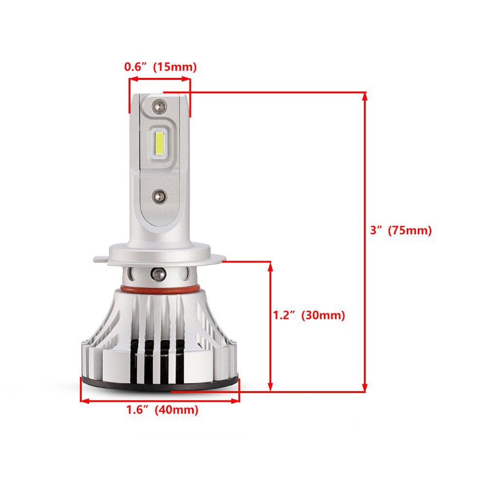 2 Bóng Đèn Pha Xe Hơi F2 72w 12000lm 6500k Led H7