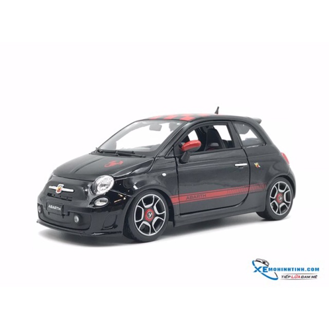 Xe Mô Hình New Fiat 500 Abarth Bburago 1:18 (Đen)