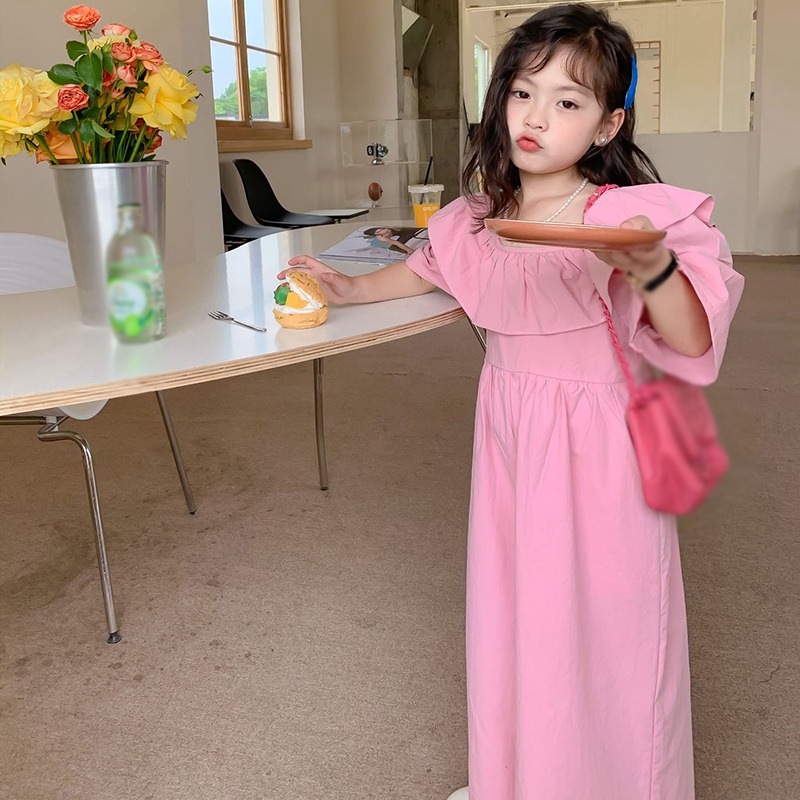 Jumpsuit Cổ Vuông Tay Lỡ Màu Sắc Ngọt Ngào Phong Cách Phương Tây Cho Nữ