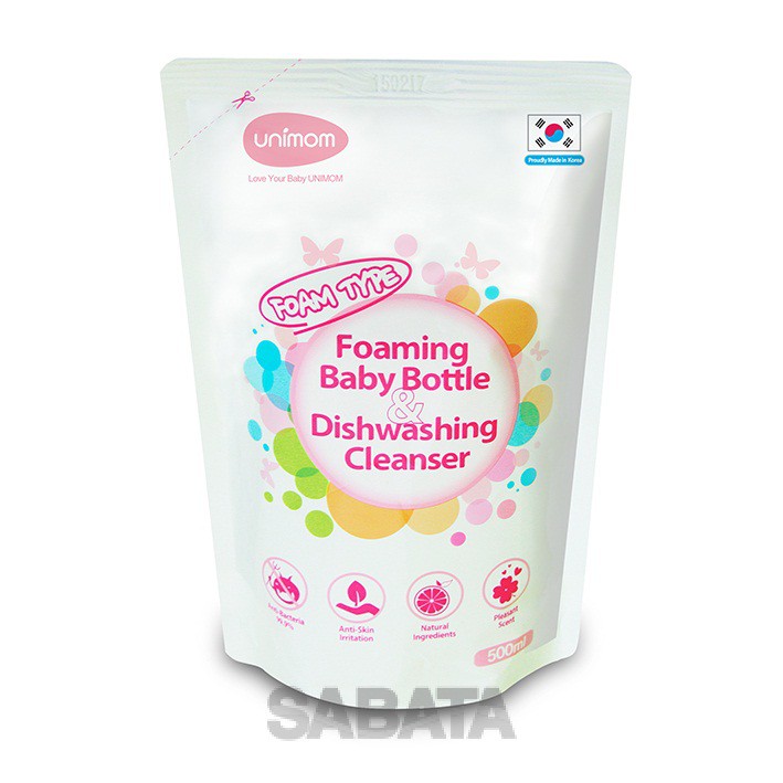 Nước rửa bình sữa Unimom 500ml UM871197 (dạng túi)