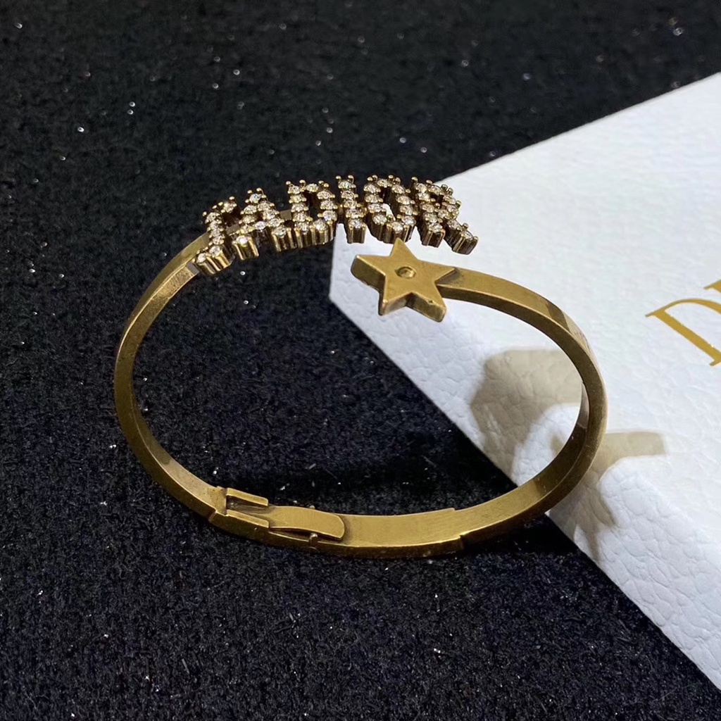 Vòng đeo tay bằng đồng thau in chữ JADior thời trang cổ điển đơn giản