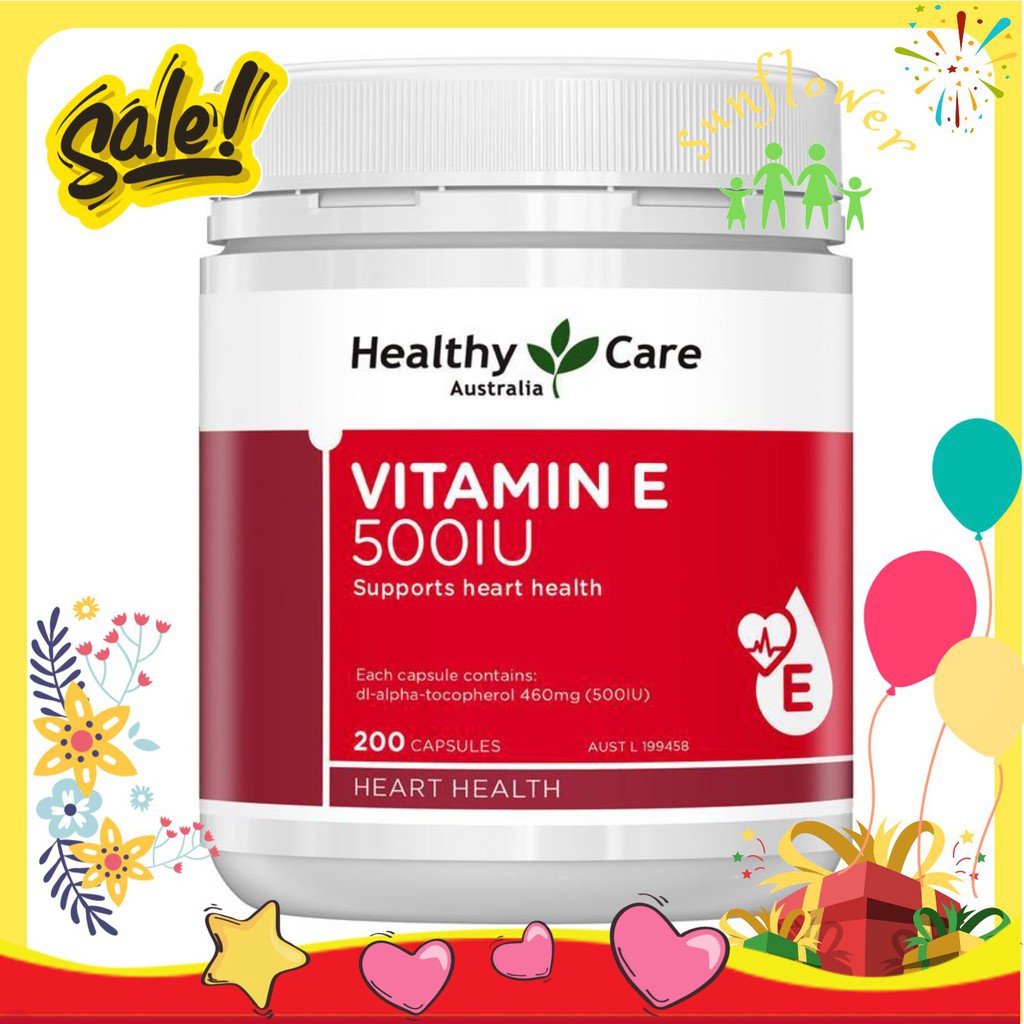 Viên Uống Vitamin E 500 IU 200 Viên Healthy Care Của Úc