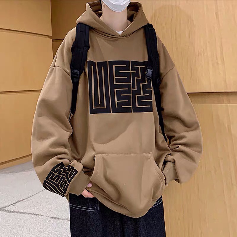 Áo hoodie unisex form rộng họa tiết mê cung chất nỉ bông dày dặn | BigBuy360 - bigbuy360.vn