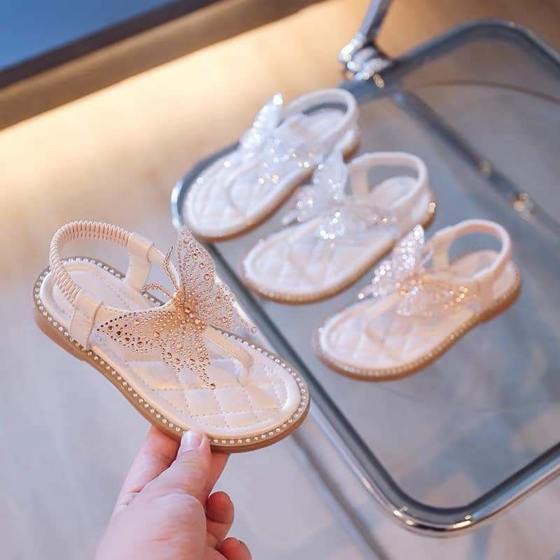 SANDAL KẸP CÁNH BƯỚM ĐÍNH ĐÁ LẤP LÁNH CHO BÉ GÁI