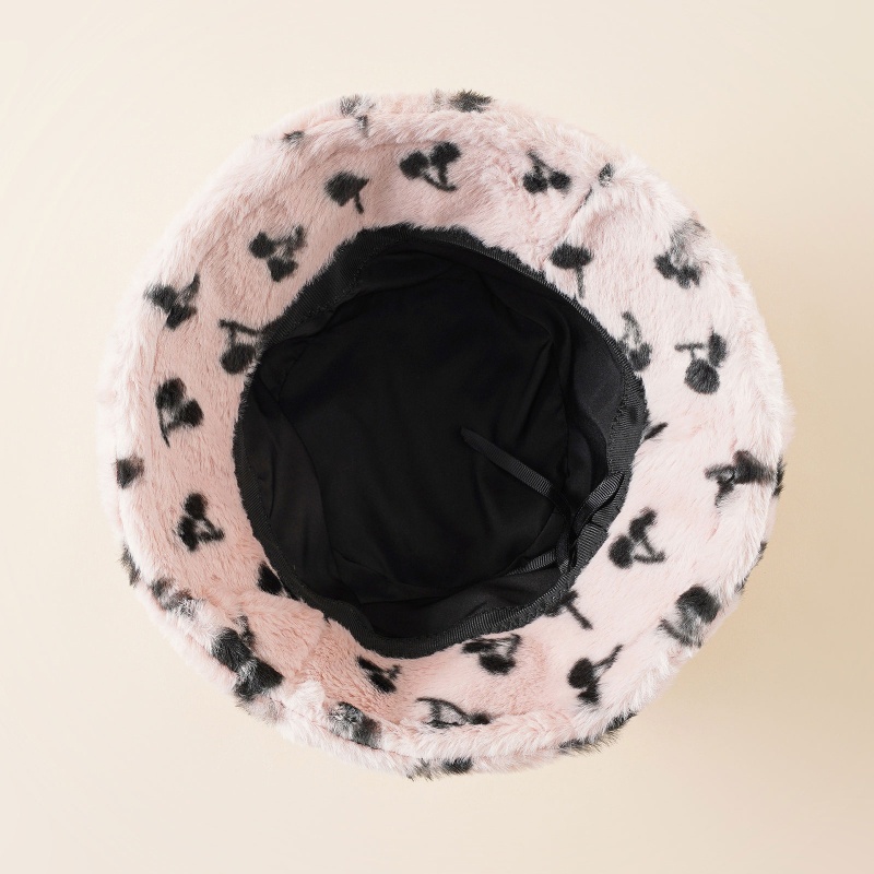 Nón Tai Bèo Họa Tiết Cherry Xinh Xắn Dễ Phối Đồ Thời Trang Mùa Đông