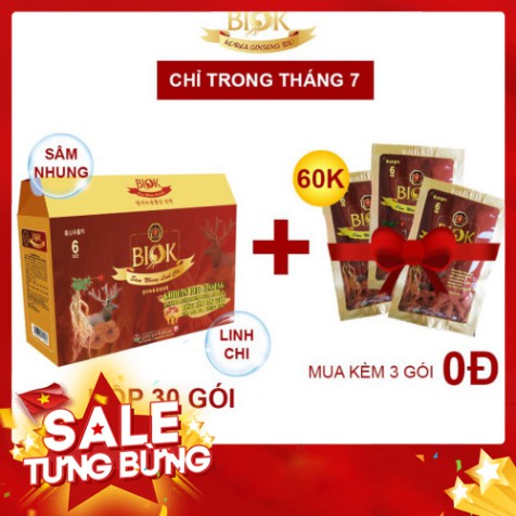 Nước uống sâm nhung linh chi Biok Hàn Quốc hộp quai xách - Hộp 30 gói
