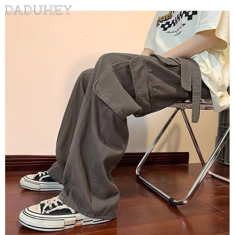 Quần chở hàng ống thẳng rộng nhiều túi phong cách ins Hàn Quốc thời trang mùa hè 2022 cho nam và nữ