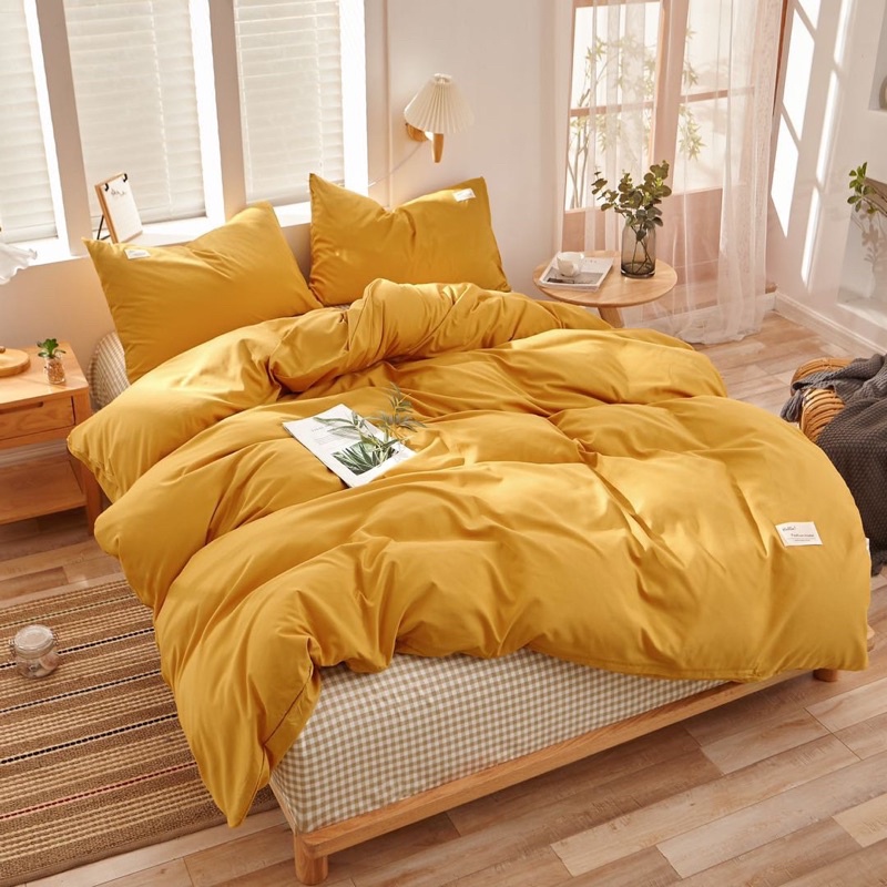 Trọn Bộ Chăn Ga gối 4 món_LOẠI 1_Chất cotton đũi dầy dặn mềm mịn thoáng mát mẫu  mới nhất