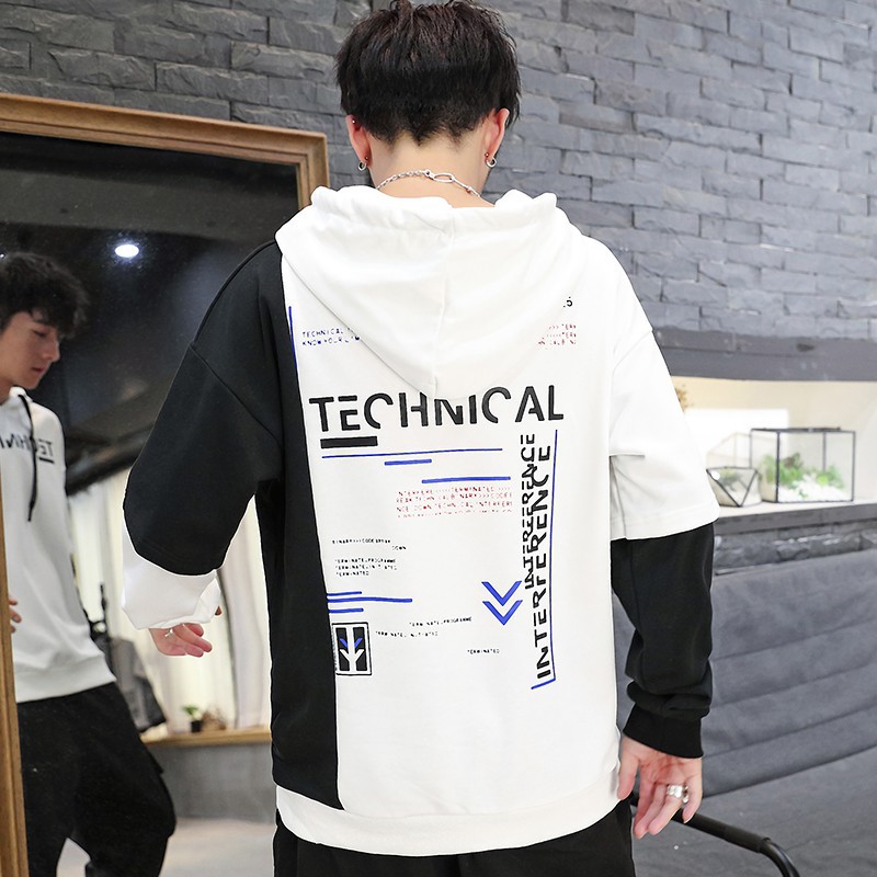 Áo Hoodie Nỉ Nam Dài Tay Có Mũ TECHNICAL Phối Màu Thời Trang Zenkonam MEN TOP 196 W (trắng)