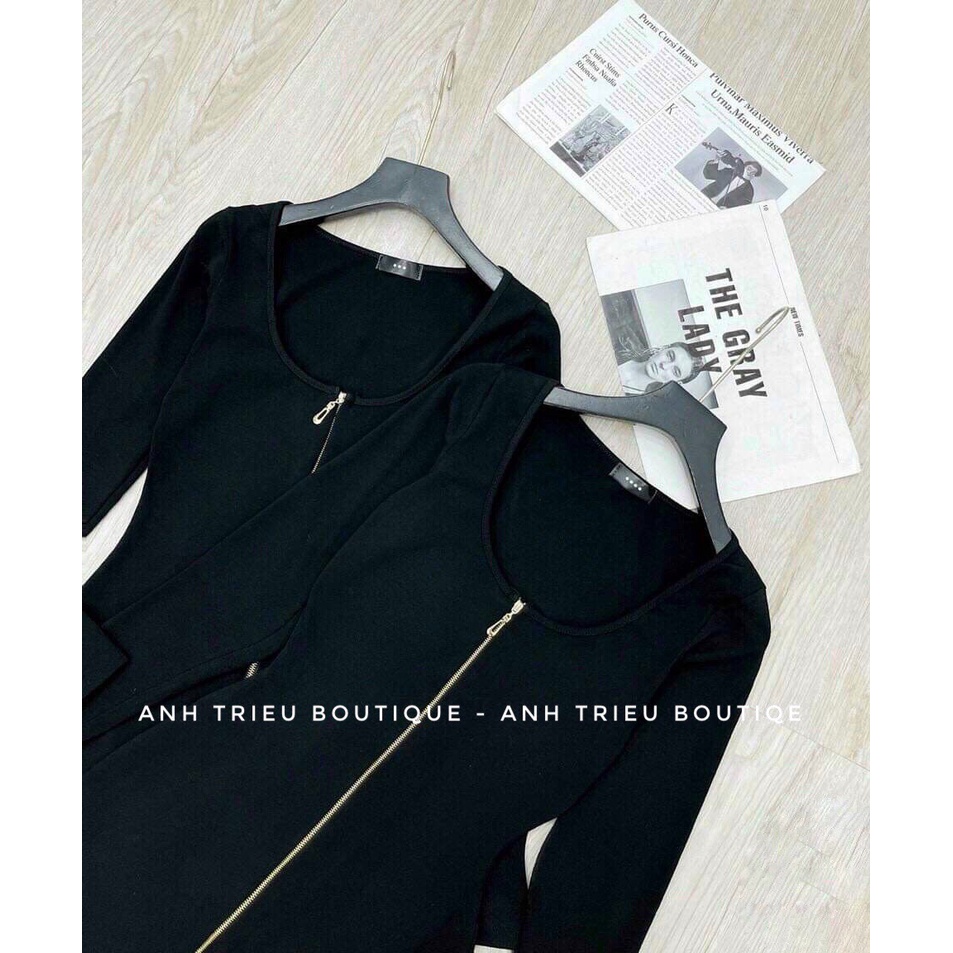 Váy Ôm Body Khóa Thun Zip Hàn Quốc Siêu Co Dãn Cao Cấp | BigBuy360 - bigbuy360.vn