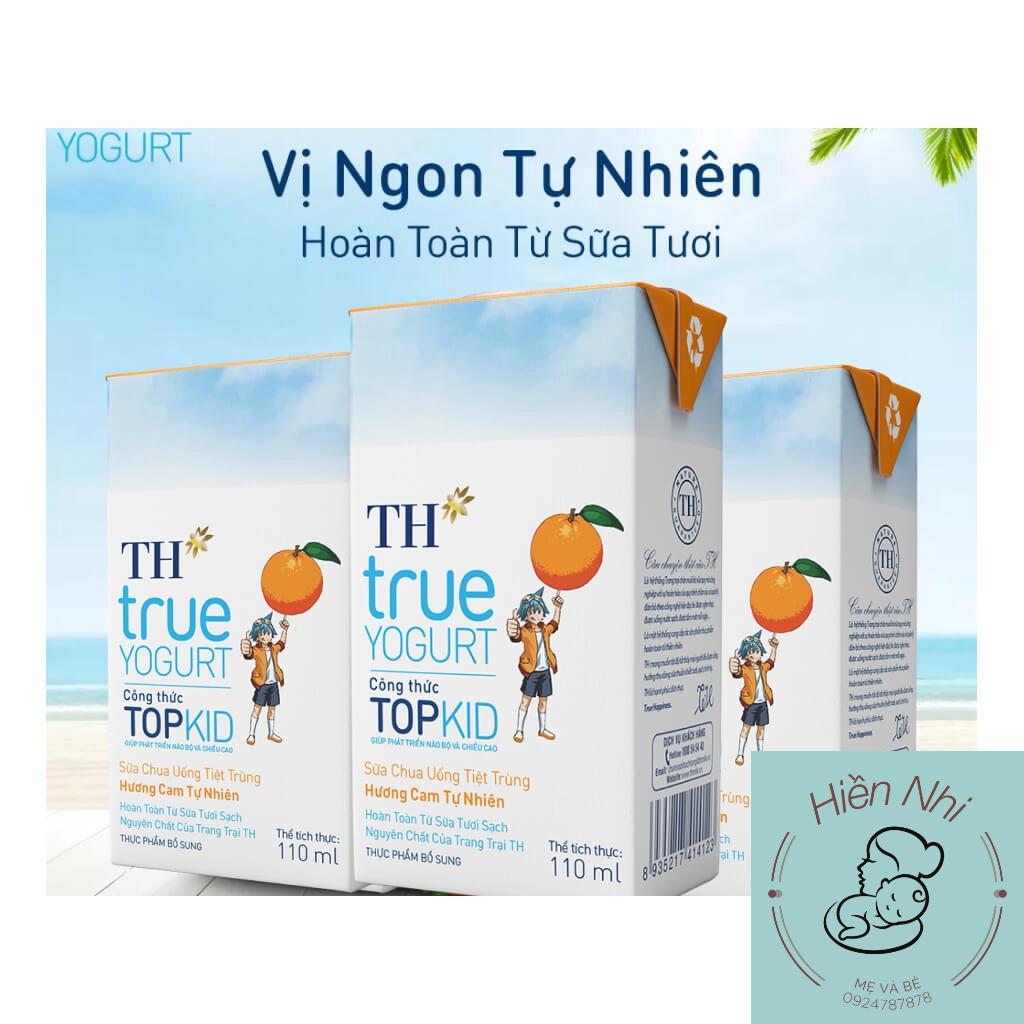 Sữa Chua Uống TH True Yogurt TopKid Các Vị Dâu, Cam, Chuối 110ml