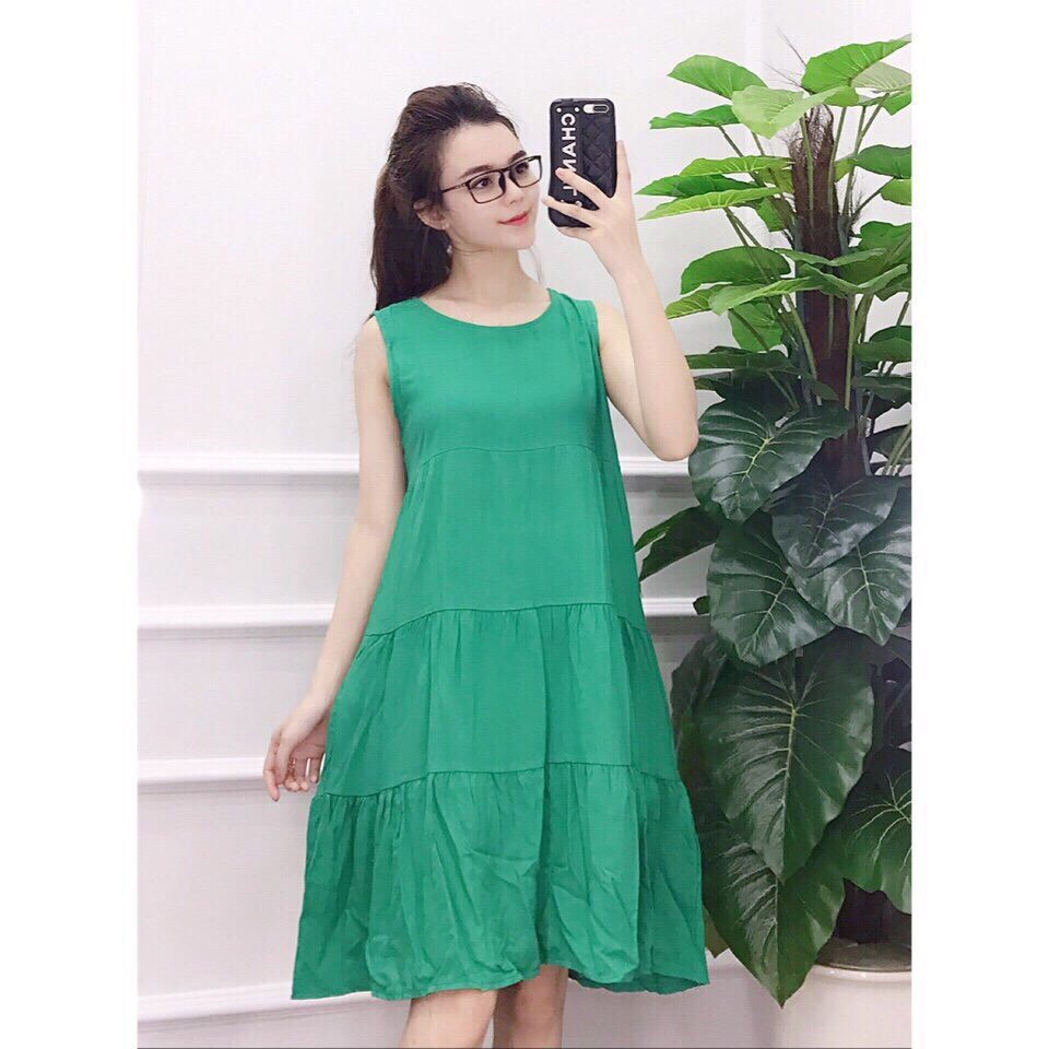 váy bầu lanh chất mát mặc nhà