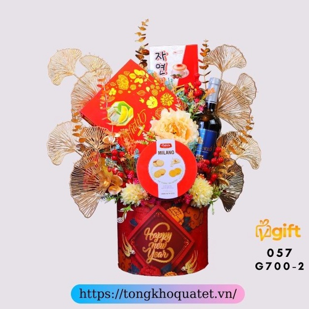 Giỏ Quà Tết Mẫu Giỏ 680 - 700 ( 5 Giỏ Quà Tết ) | BigBuy360 - bigbuy360.vn