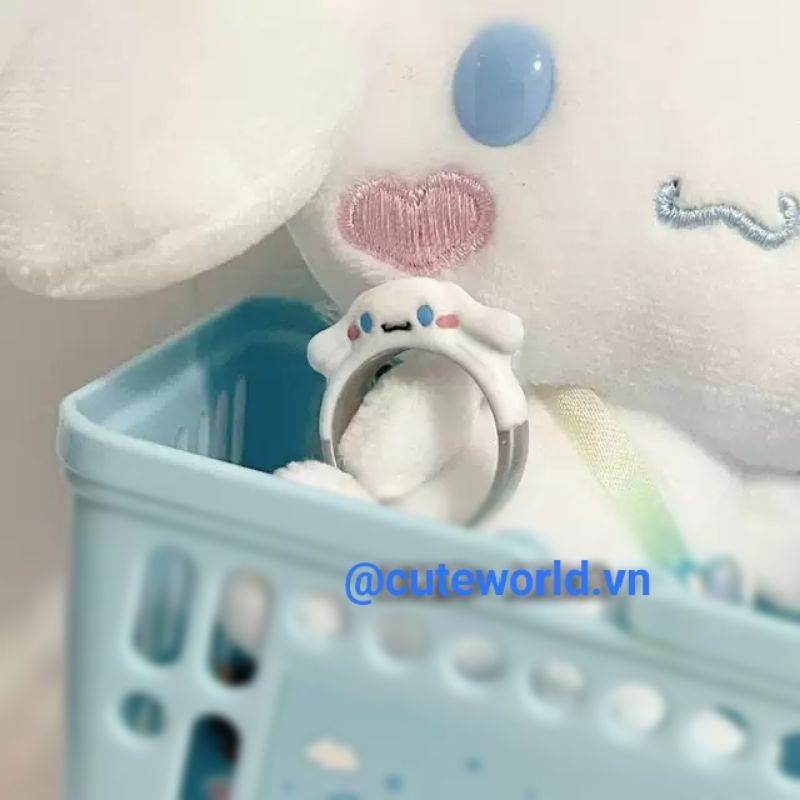Nhẫn Chó Cinnamoroll và Mèo Kuromi Kitty Sắc Màu