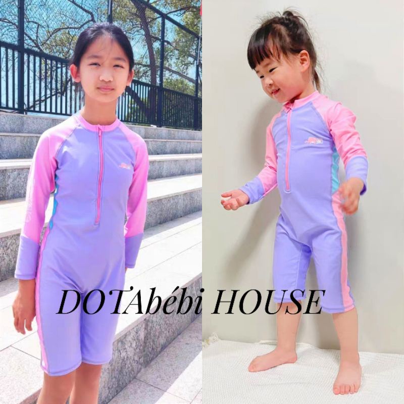 25-46kg Đồ bơi tay dài liền thân hàng cao cấp size đại cho bé gái bé lớn mã SW0231- DOTAbébi HOUSE