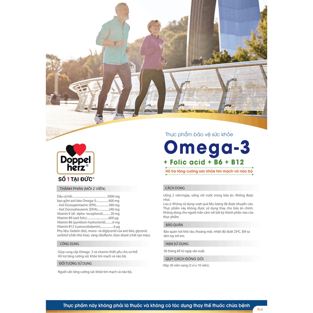 Bộ đôi tăng cường sức khỏe não bộ và tim mạch Doppelherz Omega 3 + Coenzyme Q10