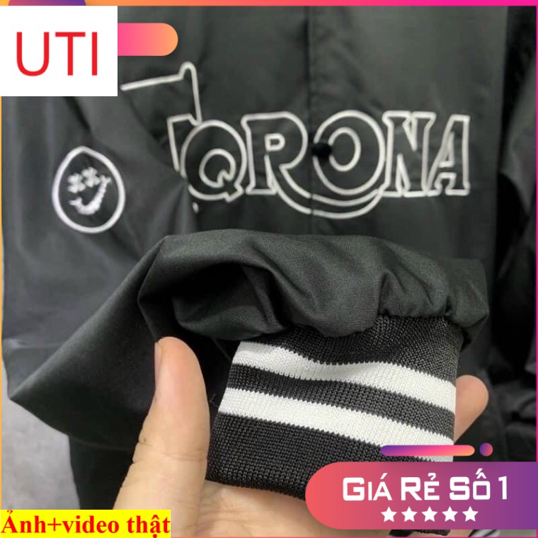 ÁO KHOÁC DÙ NAM IN CHỮ TQRONA FORM RỘNG BO CỔ, TAY PHỐI CHẠY VIỀN CAO CẤP UTI SIÊU XỊN SÒ