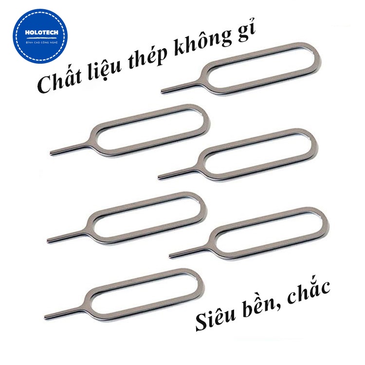 Que chọc sim đa năng HOLOCOM HQ01 dùng để lấy sim thẻ điện thoại máy tính bảng làm bằng Inox siêu bền