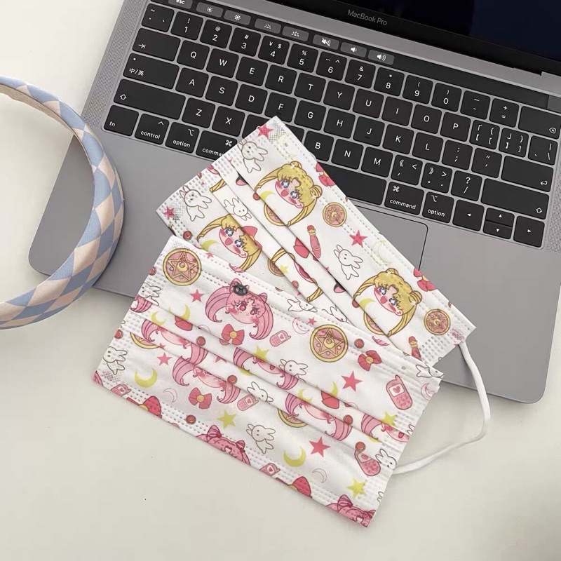 Khẩu trang in hình Sailor Moon người lớn x Mask of the bear