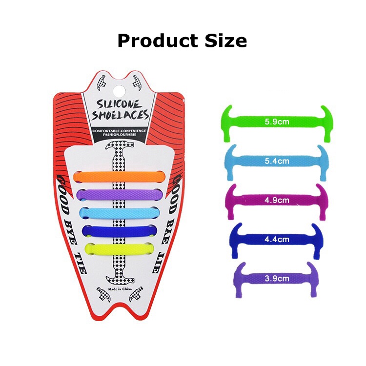 Set 10 Dây Giày Silicone Co Giãn Tiện Lợi