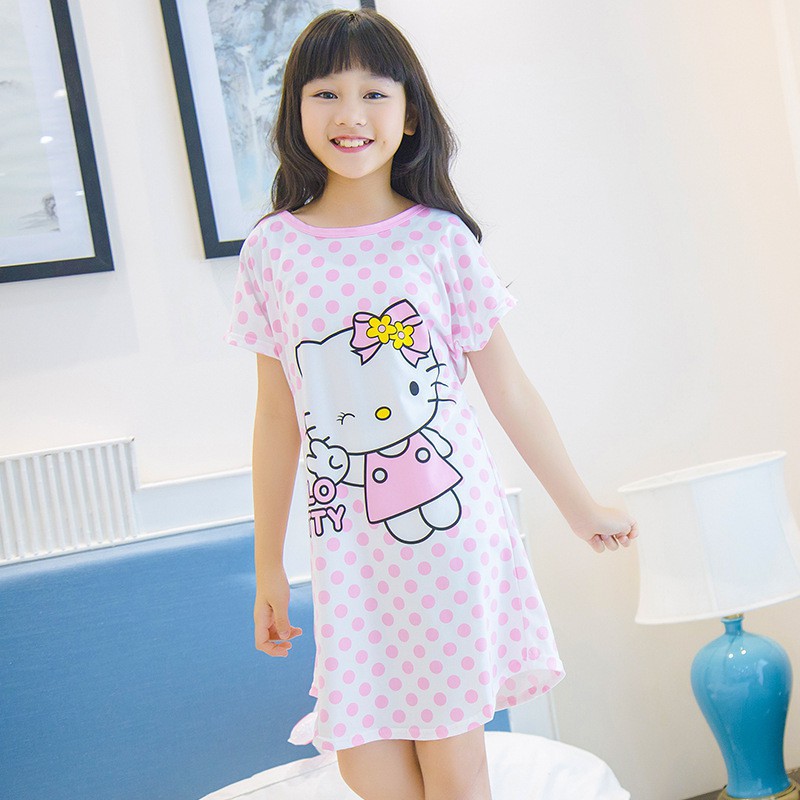 Đầm ngủ in hình Hello Kitty cho bé gái
