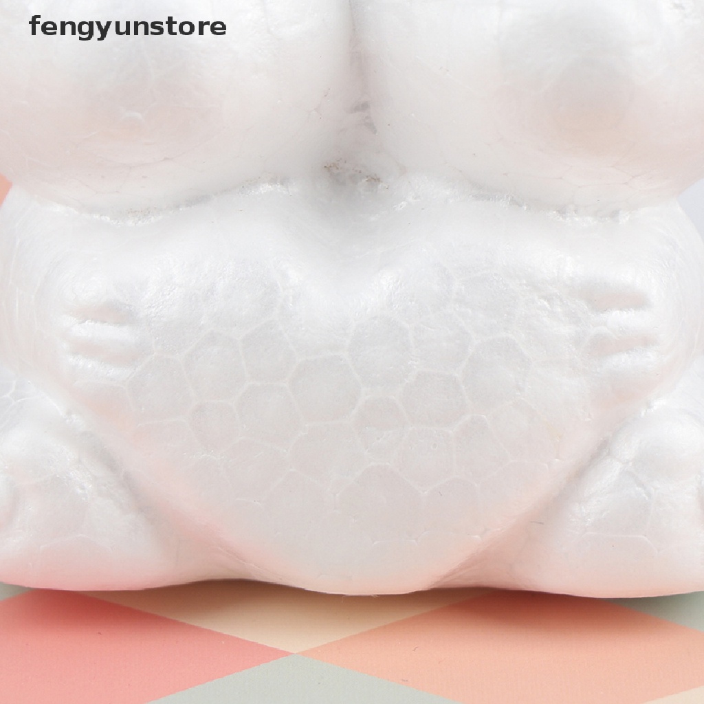 Mô hình chú gấu bằng xốp polystyrene màu trắng trang trí Giáng Sinh DIY độc đáo