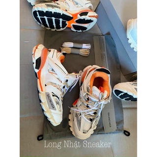 Giày Thể Thao Nam Nữ Giày Sneaker Track 3.0 Màu Trắng Cam