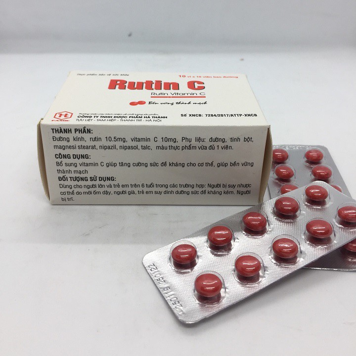 Vitamin Rutin C HT hộp 100 viên bao đường
