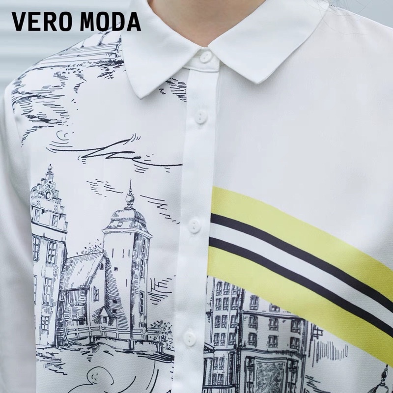 Áo sơ mi lụa hoạ tiết Vero Moda