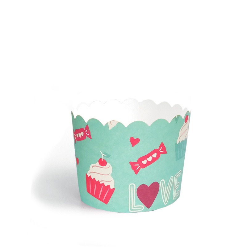 Set 50 lót khuôn Cupcake giấy cứng - Cup giấy làm bánh Muffin tròn chống dính chịu nhiệt(PKB07)