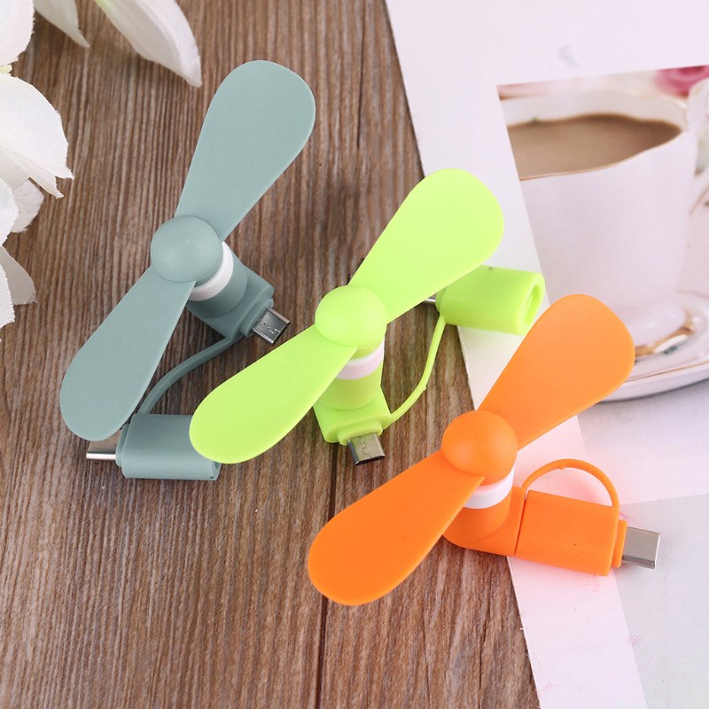 [yxa] Universal Cellphone Type C Micro USB OTG Mini Fan Cooler Mute Fan for Mobile Phone Tablet Type C Powerbank Charger