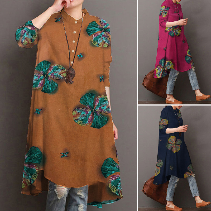 Áo ZANZEA Tay Dài Phong Cách Vintage Thời Trang Cá Tính Dành Cho Nữ