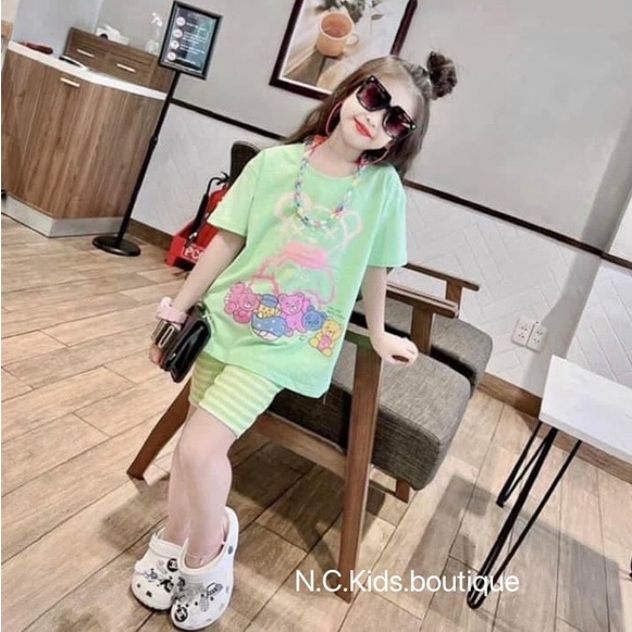 Bộ bé gái, bộ Cotton in hình cho bé gái