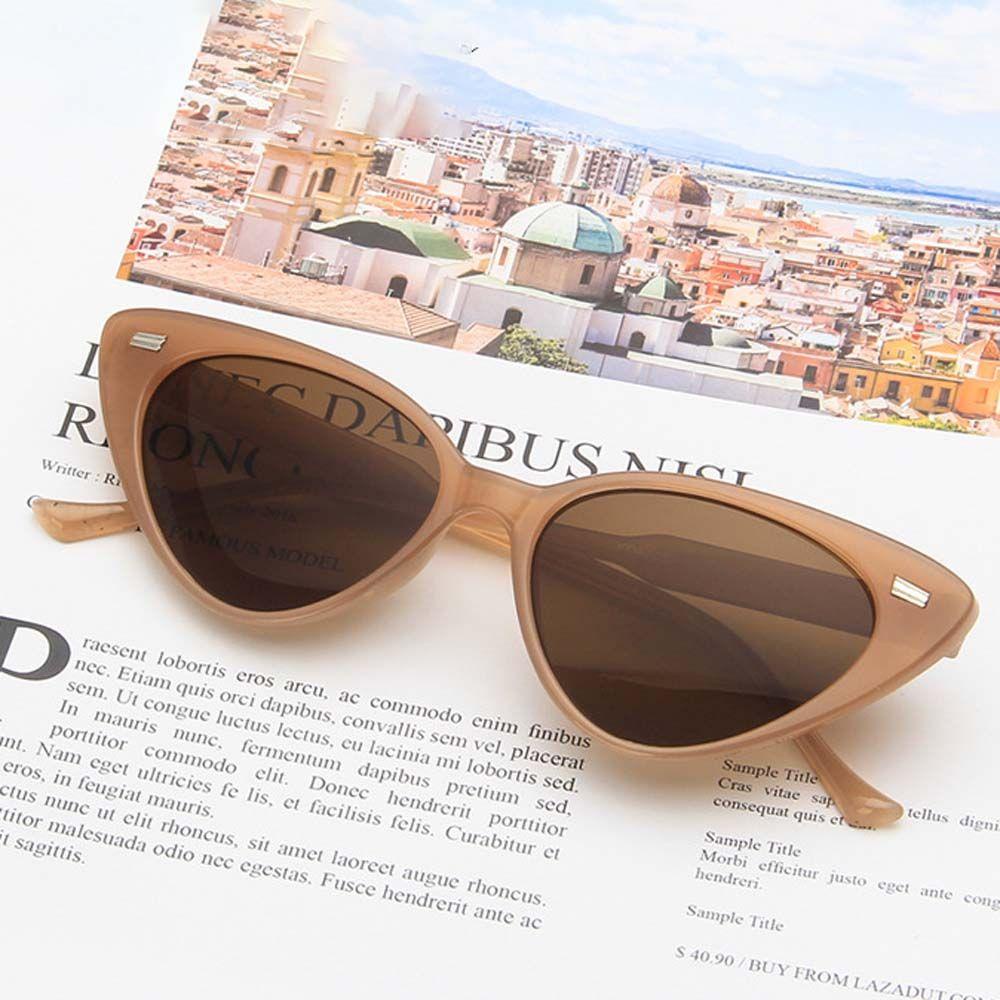 Kính Mát Hình Tam Giác Chống Tia UV400 Họa Tiết Da Báo Thời Trang Hàn Quốc Dành Cho Nữ