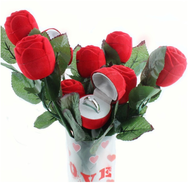Hộp đựng nhẫn thiết kế hình cây hoa hồng độc đáo lãng mạn hottrend decorchina- hộp đựng nhẫn thiết kế