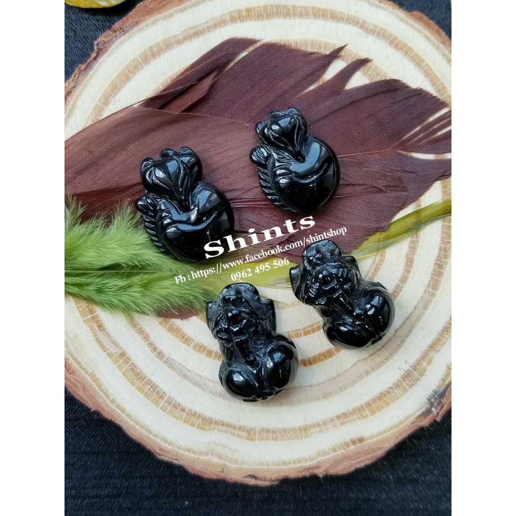 Vòng cổ bà hồ ly cửu vỹ đen 2cm