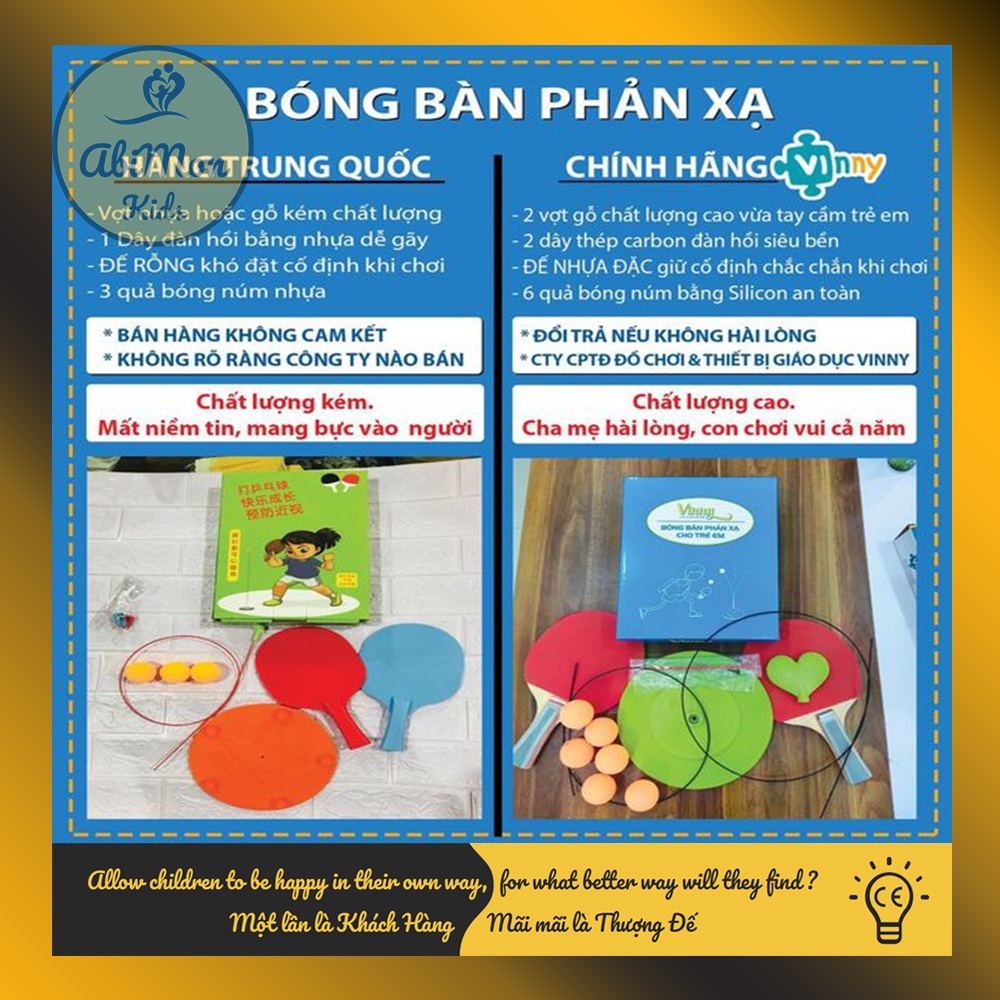 Bóng Bàn Phản Xạ Vinny Cho Bé ☘️ Montessori cao cấp ✨ (Đồ chơi Gỗ - Đồ chơi Giáo Dục - An toàn - Thông minh)