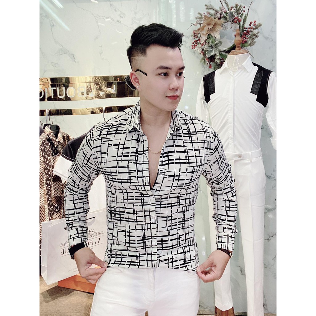 Sơ mi nam, sơ mi nam cao cấp dài tay, họa tiết, vải chống nhăn kháng khuẩn, thấm hút, form ôm - TIDINO STORE BX10 | BigBuy360 - bigbuy360.vn