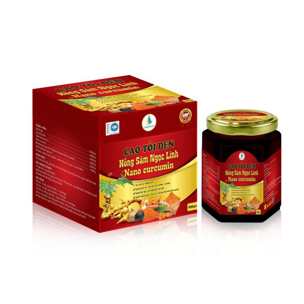 - Cao tỏi đen hồng sâm ngọc linh nano curcumin Tân Sơn Anh - Hộp 500g