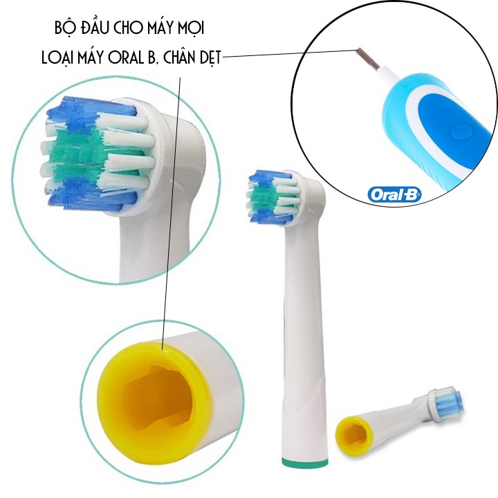 Xuất xứ: Đức - Bộ 4 đầu bàn chải đánh răng điện thay thế cho máy OralB - Shop Dan House