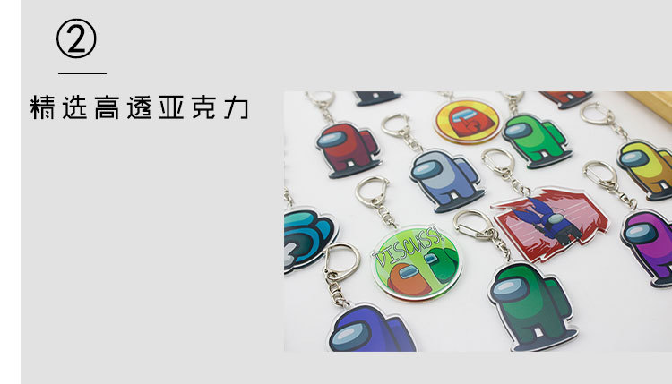 Móc Khóa Hai Mặt Hình Phi Hành Gia Xinh Xắn Among Us Game Acrylic Keychain Bag Fashion Pendant Accessories