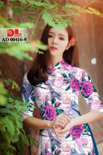 Vải áo dài hoa hồng