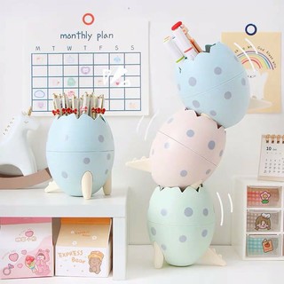 Ống đựng bút, cọ trang điểm thiết kế hình quả trứng khủng long sáng tạo