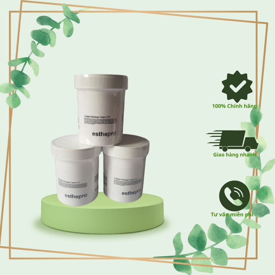 Kem Collagen Massage Cream 213 1000ml Esthepro chính hãng cho Spa chống lão hóa đẩy lùi nếp nhăn sáng da cân bằng độ ẩm.