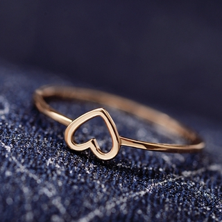 Silver Plated Copper Ring Empty Heart Face