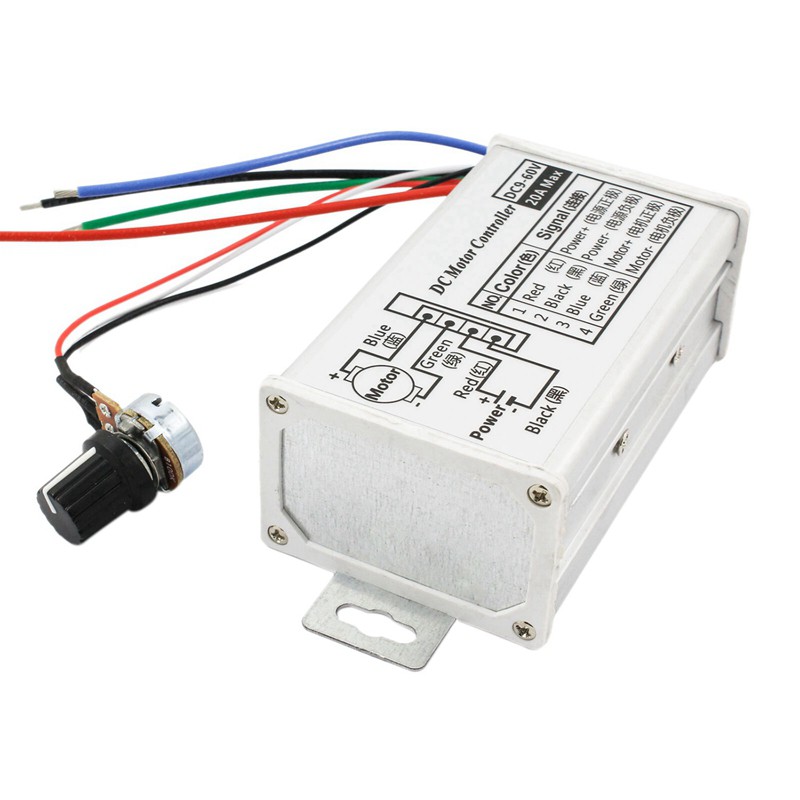 Stepless pulse width/motor speed controller DC 9-60V PWM 12V 24V 60V MAX 20A with regulator switch