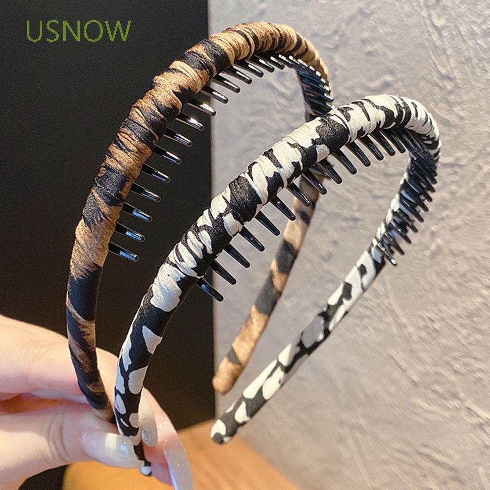 Băng Đô Rửa Mặt Chống Trượt Họa Tiết Da Báo Phong Cách Hàn Quốc Thanh Lịch Cho Nữ